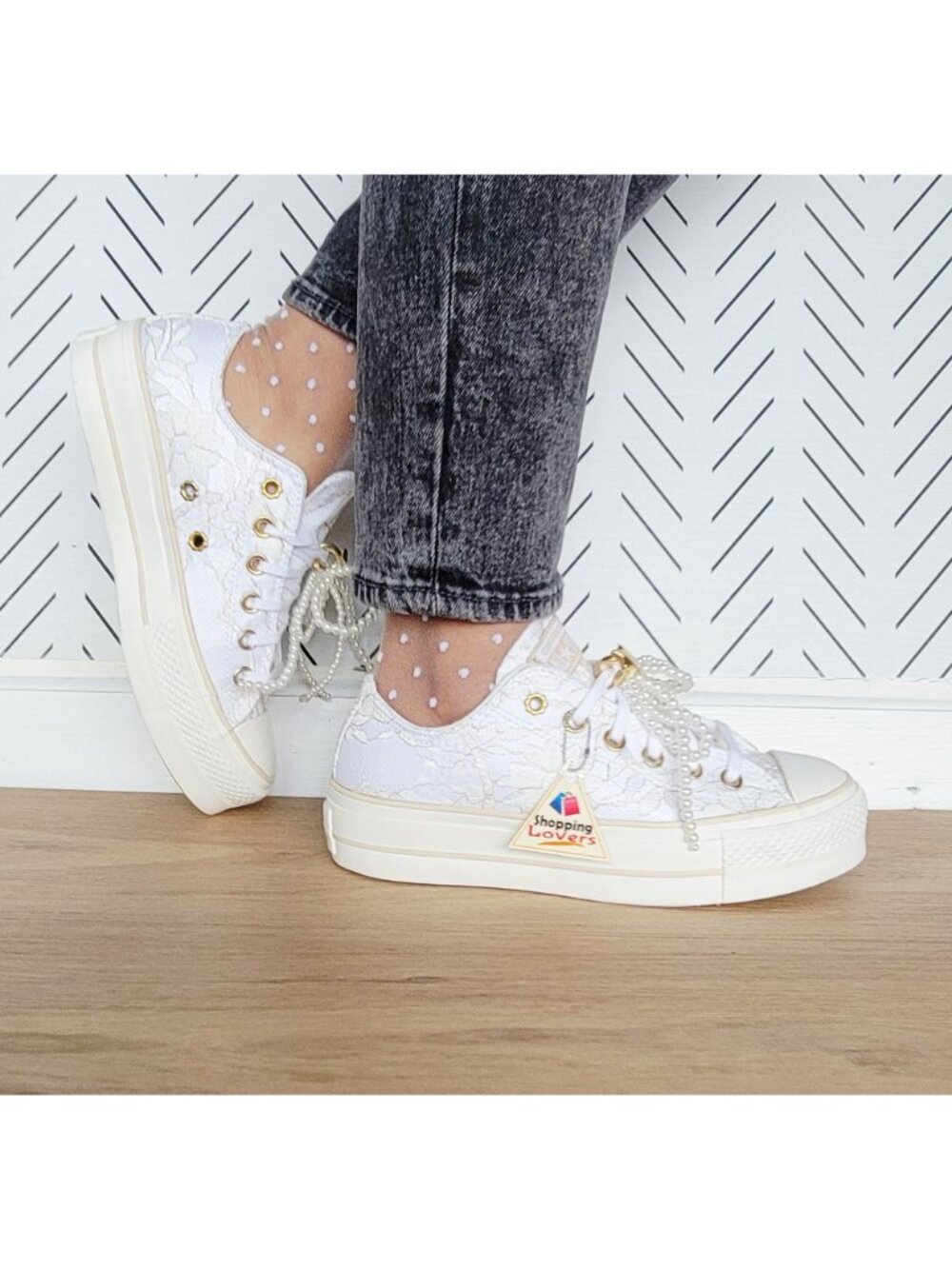 Converse Chuck Taylor Platform Pearls Lace 8.5 Women Shoes Party Sneaker A15197C - Picture 10 of 16